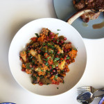 Quince, pumpkin, eggplant, quinoa salad