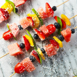 Fruit Skewers with coconut and chia