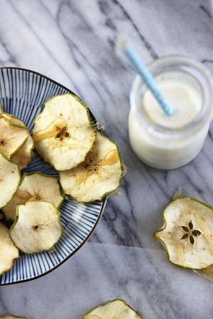 Apple Chips with rosewater toffee - sugar free and a great snack for the kids - and adults