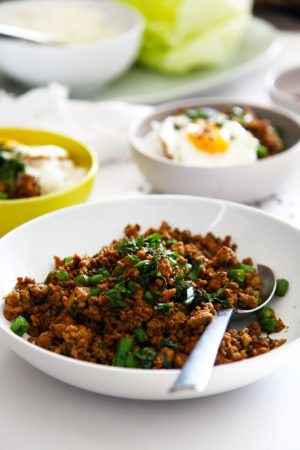 Thai Basil Chicken with fried egg