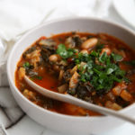 Tuscan Ribollita - a veggie, bean and bread soup. Easy to prepare and perfect for re-heating
