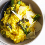Asparagus and Saffron Risotto - always a favourite so make a extra and use the leftovers to make arancini the following night...
