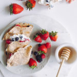 Healthy Poppyseed Crepes with fresh berries and natural yoghurt