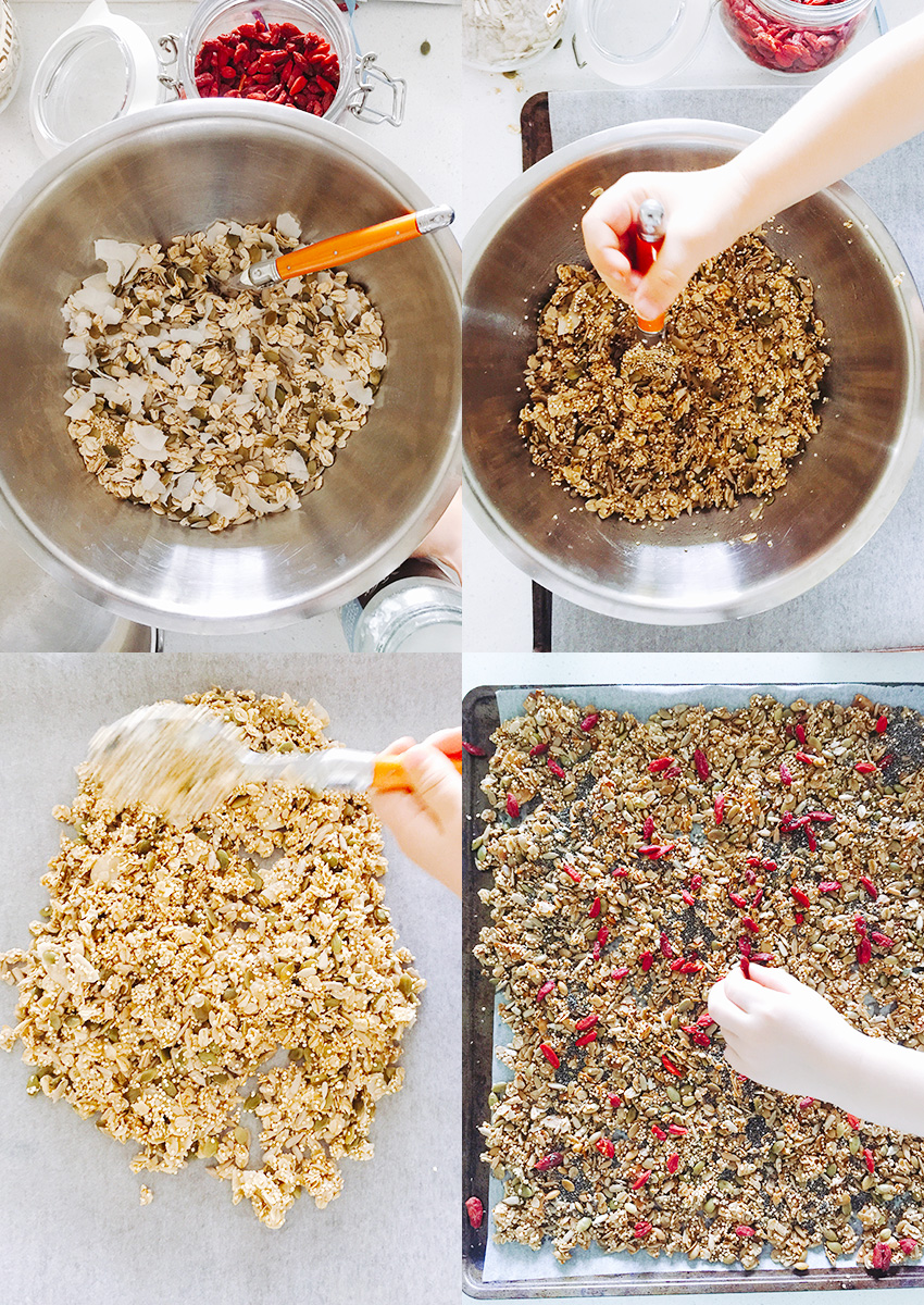 Nut-Free Granola with Quinoa, Seeds and Goji - so good you will be sprinkling it on your ice-cream not just your yoghurt 