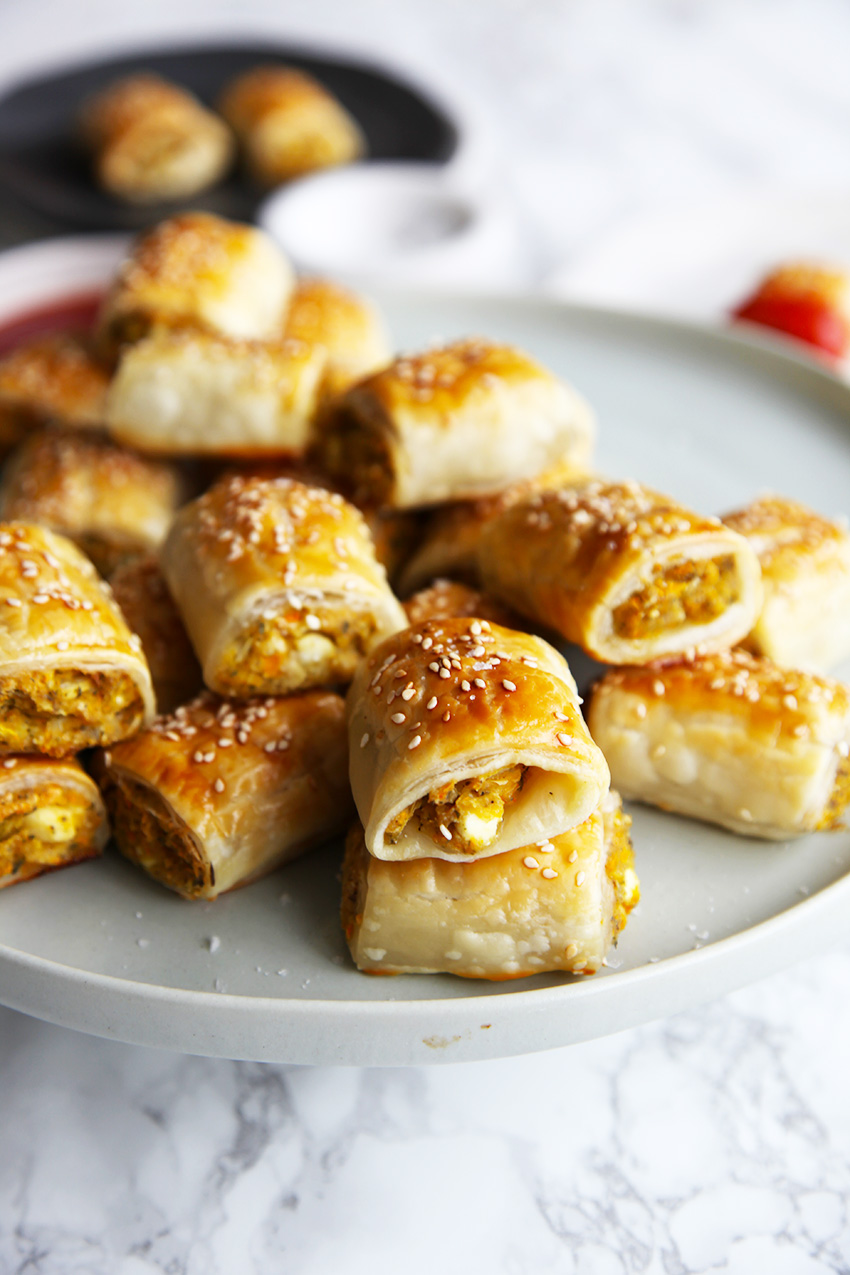 Veggie Sausage Rolls - easy and delicious. Perfect for a snack, lunch or light dinner. 