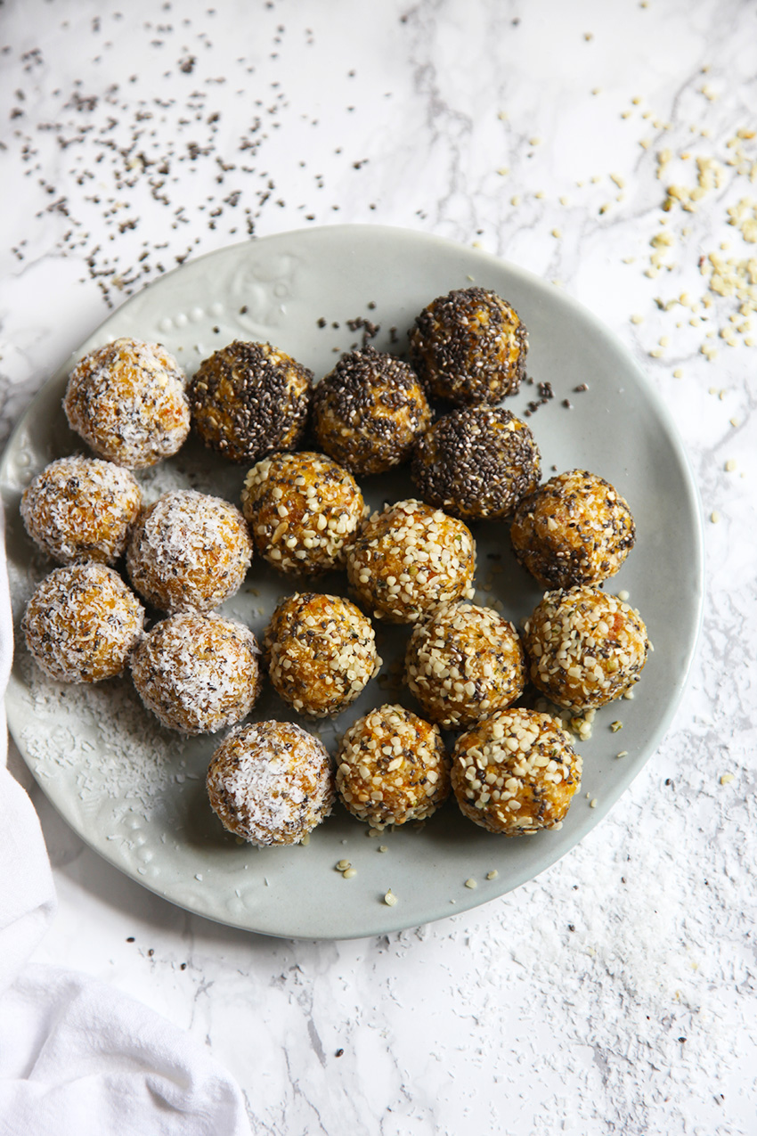 Hemp seed and apricot energy balls - perfect for lunch boxes