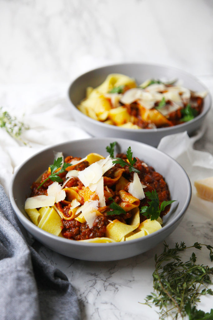 Pappardelle bolognese with lots of hidden vegetables - perfect for fussy kids