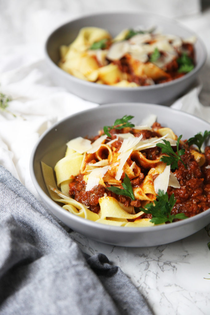 Pappardelle bolognese with lots of hidden vegetables - perfect for fussy kids
