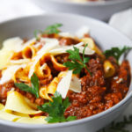 Pappardelle bolognese with lots of hidden vegetables - perfect for fussy kids