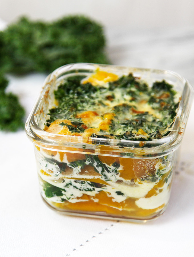 Kale and Pumpkin Gratin - easy and one of my babies favourites