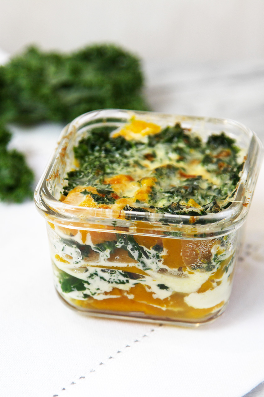 Kale and Pumpkin Gratin - easy and one of my babies favourites