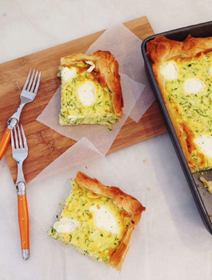 zucchini and goats curd tart - simple and makes a great lunch or light dinner