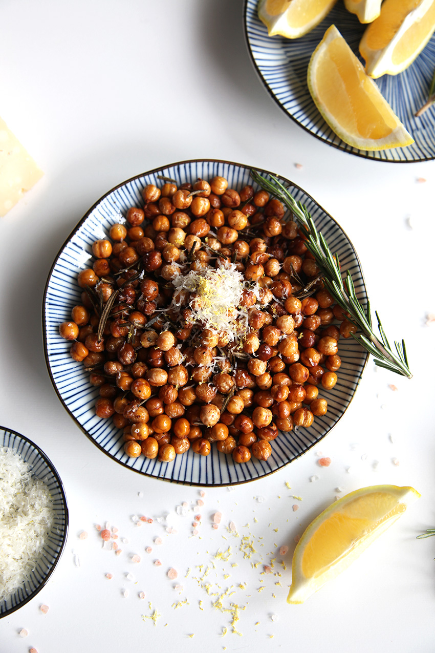 fried chickpeas with rosemary and lemon