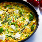 Asparagus Frittata with peas, feta and mint - toddler friendly food | Little Big H
