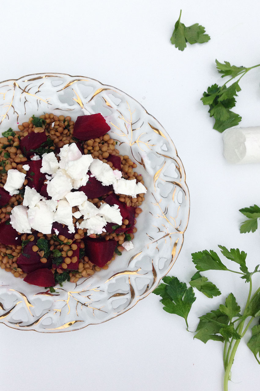 Lentil, Beetroot and Goats Cheese Salad - classic flavours, easy to prepare, and of course delicious.