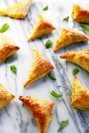 Moroccan lamb puff pastry triangles