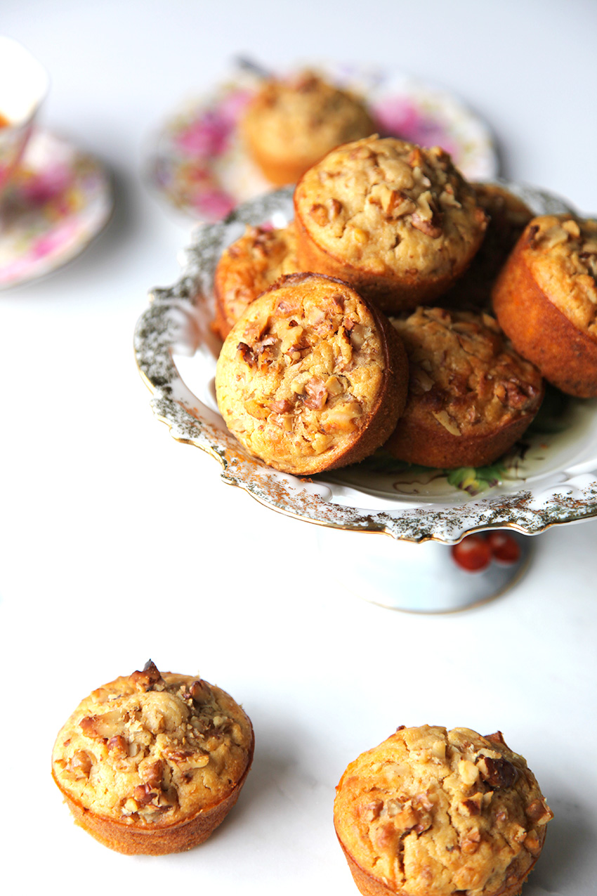 Healthy Carrot and Walnut Muffin - the kids will never know there are two cups of veggies in them!