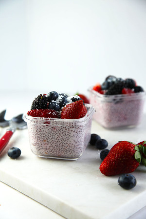 Coconut Milk Chia Seed Puddings - a super easy breakfast or healthy snack. My toddler loves it...