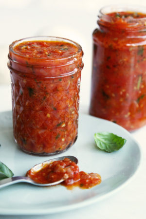 Fresh tomato sauce - add to everything.. Pasta, pizza, baked eggs, etc. So easy and so much better than the bought stuff. xx