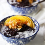 Black sticky rice with caramelised coconut and mango - the perfect balance of sweet and salty