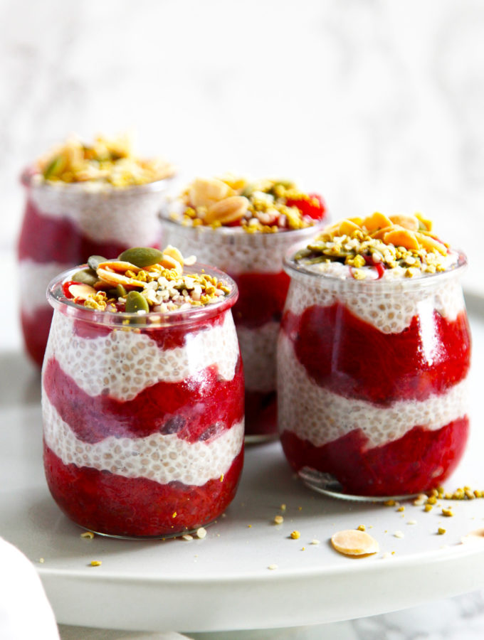 Roasted rhubarb chia pots make the perfect breakfast or healthy dessert